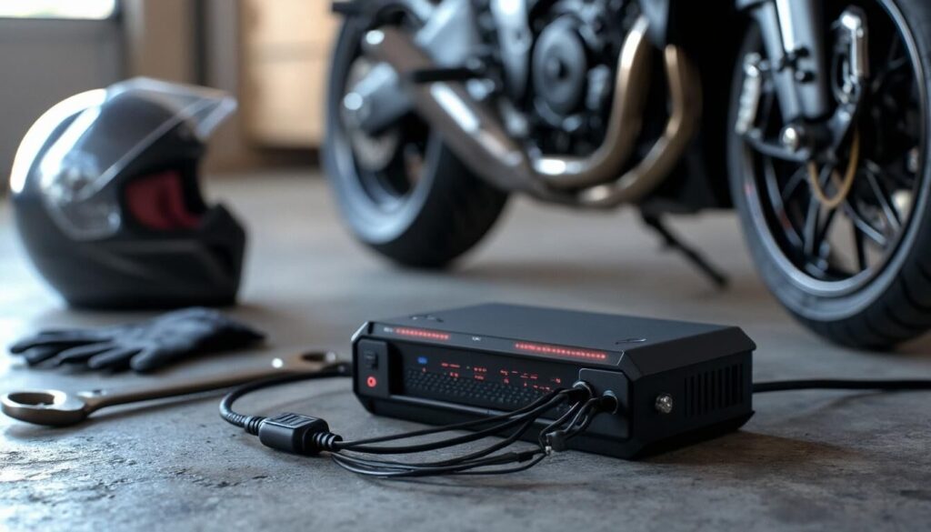 Découvrez notre sélection de chargeurs et boosteurs pour moto, conçus pour garantir des performances optimales et une sécurité maximale. Ne soyez jamais à court d'énergie sur la route grâce à nos produits fiables et efficaces, parfaitement adaptés aux besoins des motocyclistes.